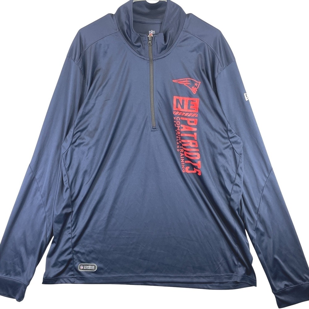 New Era New England Patriots Pullover Shirt Mens XXL Blue Sporty Graphic NWT